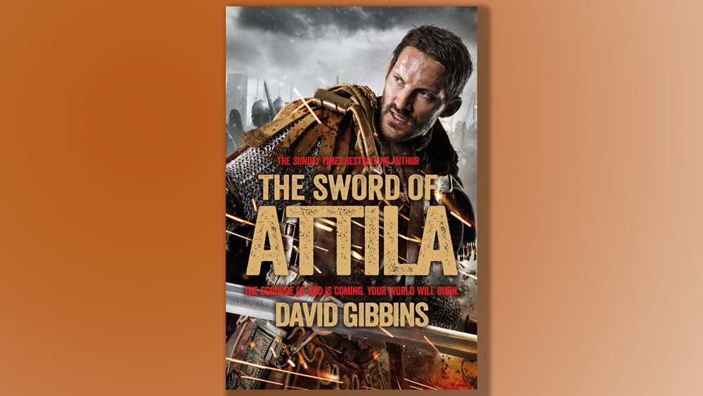book cover of The Sword of Attila against an orange background